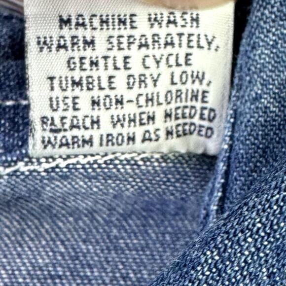 Cabin Creek Autumn Fall Harvest Pumpkin Embroidered Denim Button Up Shirt Sz PL - Picture 3 of 10